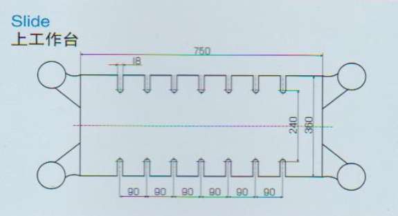 40噸沖床上工作臺(tái)實(shí)際尺寸